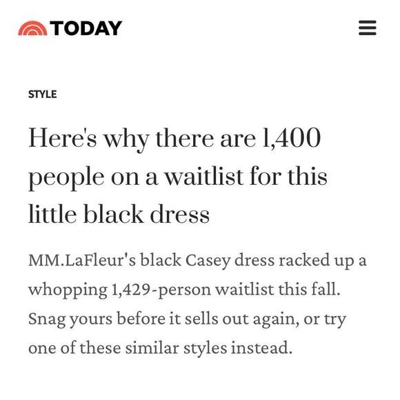 MM. LaFleur The Casey Dress Black Midi size Large - Picture 2 of 9